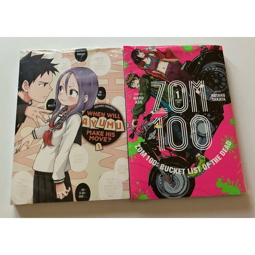 Lot Of 2 Manga Graphic Novels English. Zom 100, When Ayumu Make His Move. READ